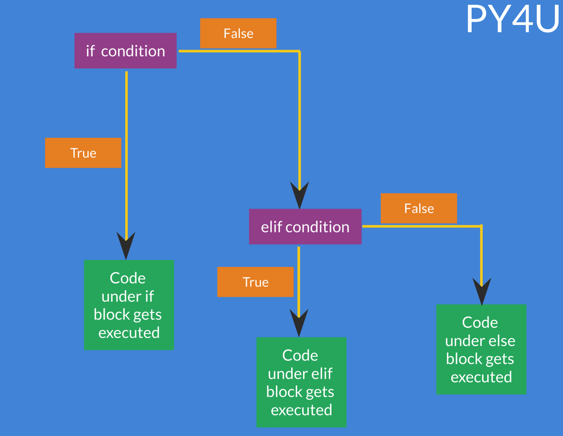 conditional statements controlling the flow of logic